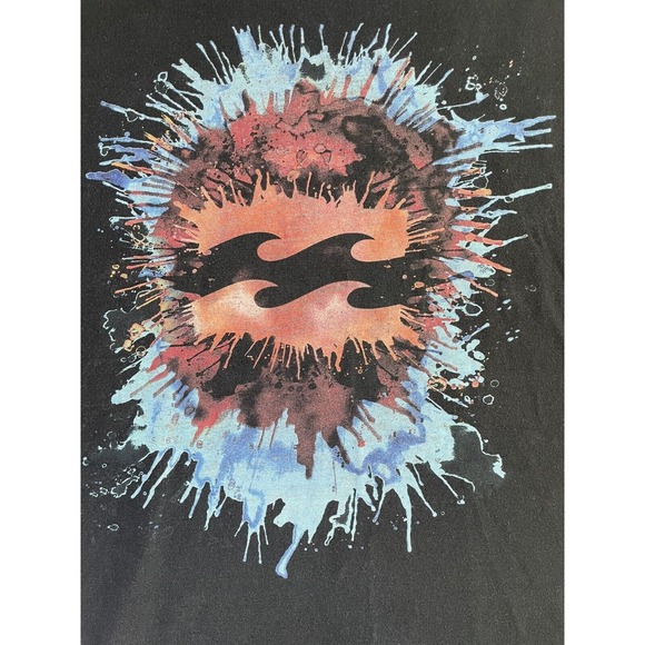 Billabong Shirt Mens Large Black Short Sleeve Surf Logo Graphic California Beach - Picture 5 of 8